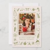 グリーン クィルキー ウィムジカル 手描き クリスマス アイコン (正面)