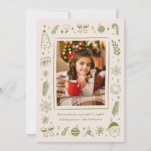 グリーン クィルキー ワイムジカル 手描き クリスマス アイコン (正面)