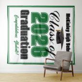 グリーン クラス 2026 卒業パーティー フォトブース タペストリー (インサイチュ(横))