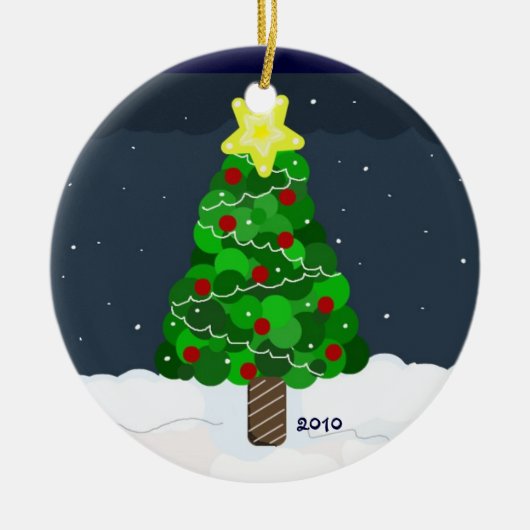 グリーン+クリスマスツリー セラミックオーナメント (正面)