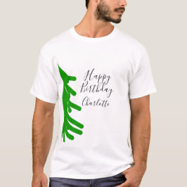 グリーン クリスマスツリー ハッピーバースデー 12月 冬 Tシャツ
