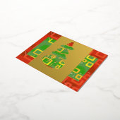 グリーン クリスマスツリー ホイルカード 箔シーズンポストカード (回転した状態)