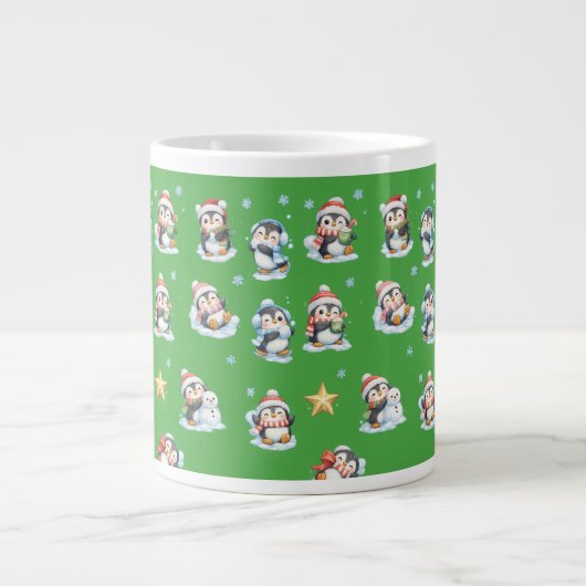 グリーン・クリスマスペンギンマグ ジャンボコーヒーマグカップ (正面)