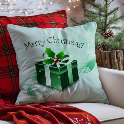 グリーン クリスマス ギフト スロー ピロー