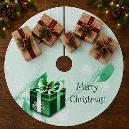 グリーン クリスマス ギフト ツリー スカート フリース ツリースカート