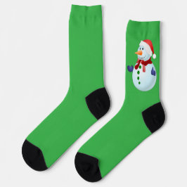 グリーン クリスマス スノーマン ソックス