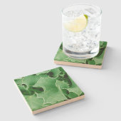 グリーン クリスマス ホーリー ストーンコースター (横)