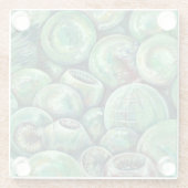 グリーン·クリスマス·ボール ガラスコースター (裏面)