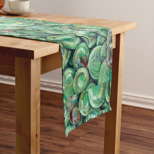 グリーン·クリスマス·ボール ショートテーブルランナー (インサイチュ)