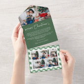 グリーン クリスマス 三つ折りカード オールインワン招待状 (貼ってはがせる)