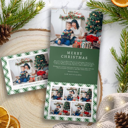 グリーン クリスマス 三つ折りカード 三つ折りクリスマスカード