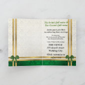 グリーン&クリームダマスク結婚式の招待状 招待状 (内部)