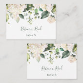 グリーン・クリーム・アジサイ・バラ座席表 名刺 (正面/裏面)