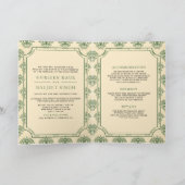 グリーン+クリーム+イカット+ダマスク+オールインワン+シク教徒の結婚式 招待状 (内部)
