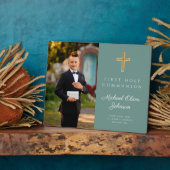 グリーン・クロス・フォト・ボーイ・ファースト・コミュニオン フォトプラーク (側面)