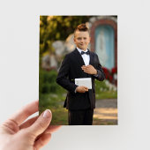 グリーン・クロス・フォト・ボーイ・ファースト・コミュニオン 招待状