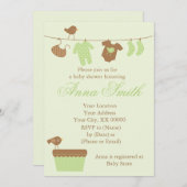 グリーン・クローゼット・ベイビーシャワー 招待状 (正面/裏面)