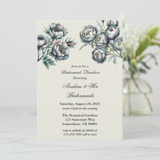 グリーン&グエレガントレーブーケブリデスメイドルンチオーン 招待状 (スタンド正面)