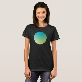 グリーン グラデーション サークル ビネット アブストラクト デザイン Tシャツ