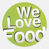 グリーン グラブ クラブ: 私たちはフードデザインが大好きです ラウンドシール (正面)