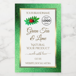 グリーン グリッター ホワイト 製品ラベル ゾウリムシ ロゴ フードラベル