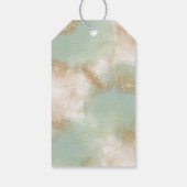 グリーン グリーン ゴールド スクリプト カリグラフィー ありがとう ギフトタグ (裏面)