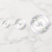 グリーン グリーン 水彩 紫の結婚前お祝いパーティー コンフェッティ (正面)