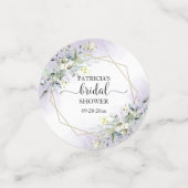 グリーン グリーン 水彩 紫の結婚前お祝いパーティー コンフェッティ (スモール正面)