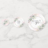 グリーン グリーン 水彩 結婚前お祝い パーティーの飾り付け コンフェッティ (裏面)