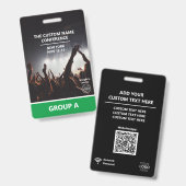 グリーン グループ カンファレンス QR コード カスタム アクセス パス バッジ (表裏)