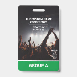 グリーン グループ カンファレンス QR コード カスタム アクセス パス バッジ