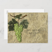 グリーン グレープス ヴァイン ヤード ウェディング イベント セーブ ザ デート 案内ポストカード (正面/裏面)