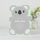 グリーン コアラ ベア バースデー パーティー 招待状 (スタンド正面)