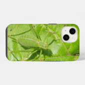 グリーン コオロギ カモフラージュ iPhoneケース (裏面横)