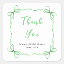 グリーン コケッタ リボン ブライダルシャワー サンクス