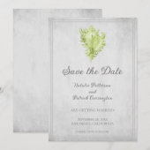 グリーン コンク シェル セーブ・ザ・デート 招待状 (正面/裏面)