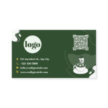 グリーン コーヒー ショップ ロイヤルティ カード デザイン