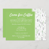 グリーン·コーヒー·テイスティング·バースデーパーティ招待状 招待状 (正面/裏面)