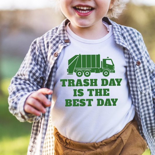 グリーン・ゴミ収集車・ゴミ・面白い男の子の誕生日  トドラーTシャツ