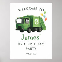 グリーン・ゴミ収集車 誕生日ウェルカムサイン