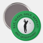グリーン・ゴルフを愛する人のためのEat Sleep Golf Repeat Round マグネット (正面/裏面)