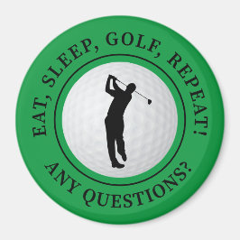 グリーン・ゴルフを愛する人のためのEat Sleep Golf Repeat Round マグネット