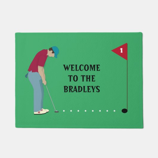 グリーン・ゴルファー・パッティング・ボール ドアマット (正面)
