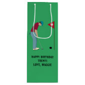 グリーン・ゴルファー・パッティング・ボール ワインギフトバッグ (正面)