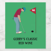 グリーン・ゴルファー・パッティング・ボール ワインラベル (シングルラベル)