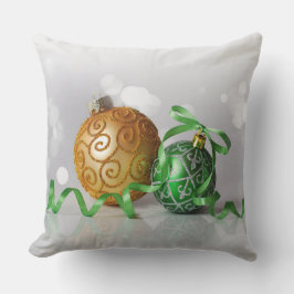 グリーン&ゴールデンクリスマスオーナメント装飾用クッション クッション
