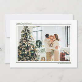 グリーン＆ゴールドのストライプ シーズンズ・グリーティングス写真 シーズンカード