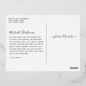 グリーン&ゴールドフォイルモダン初めてのクリスマス 箔シーズンポストカード (裏面)