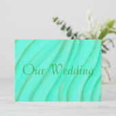 グリーン&ゴールドブレンド結婚式の招待状 招待状 (スタンド正面)