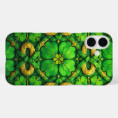 グリーン&ゴールド アイリッシュ ケルト シャムロック Case-Mate iPhoneケース (裏面 (横))
